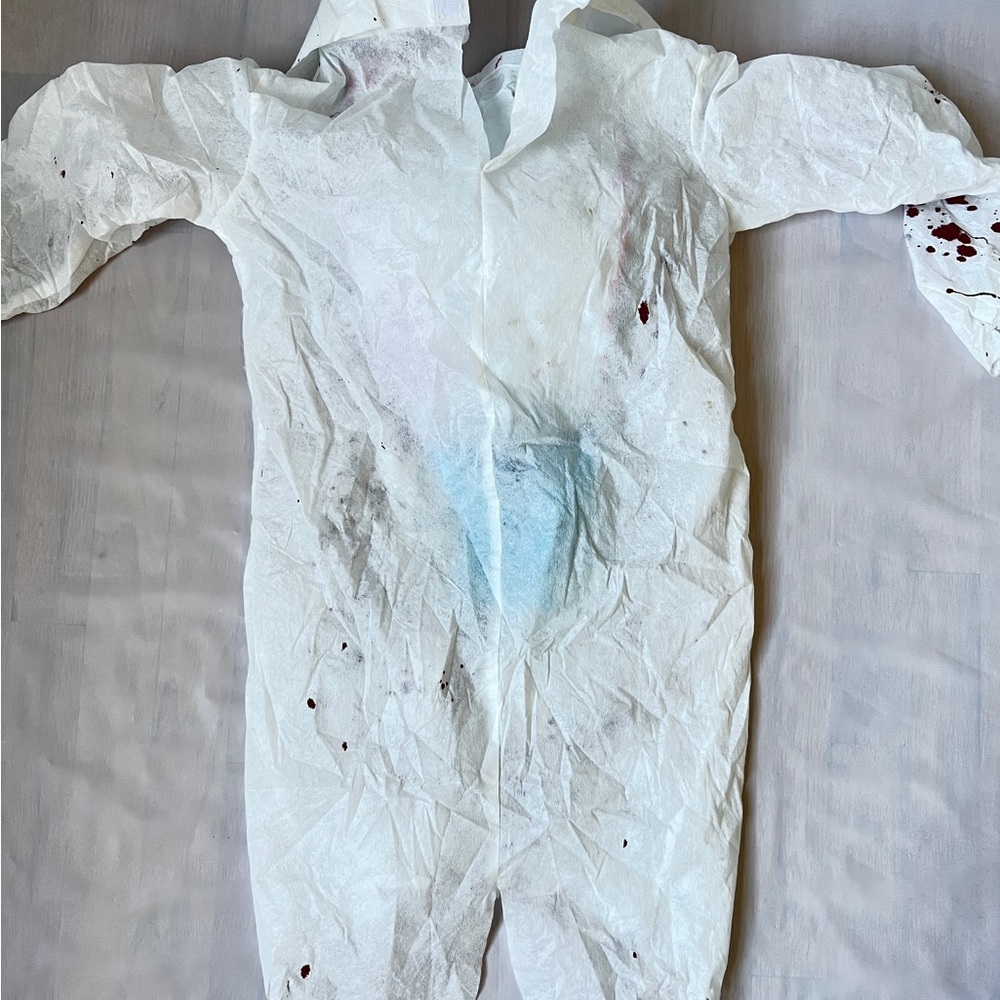 Zombie Doctor Kids Costume with stethoscope no hat Halloweensize M 8-10y - Picture 11 of 15